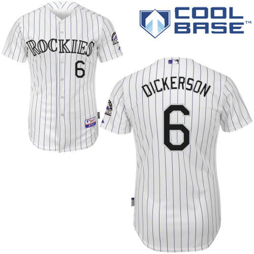 Corey Dickerson #6 MLB Jersey-Colorado Rockies Men's Authentic Home White Cool Base Baseball Jersey